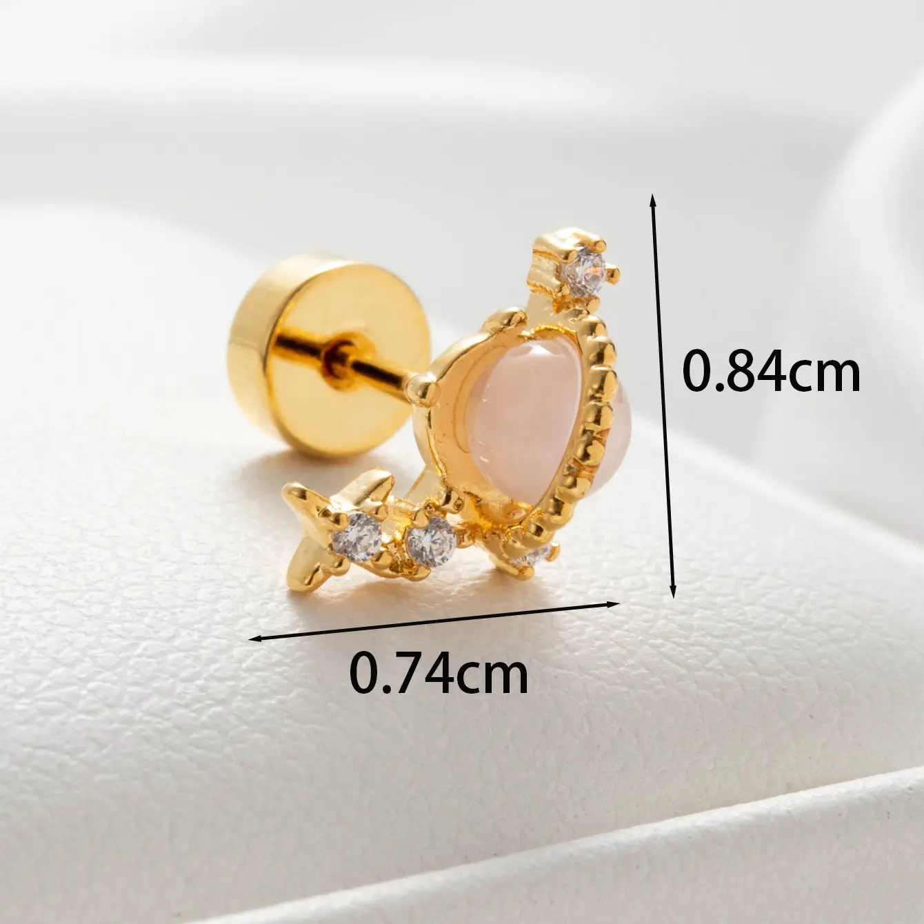 1 Piece Simple Series Classic Animal Titanium Steel   Gold Color Zircon Women's Stud Earrings 